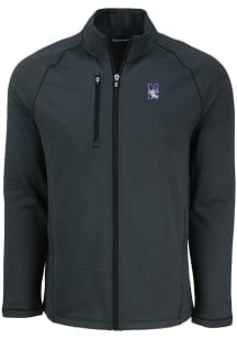 Mens Northwestern Wildcats Black Cutter and Buck Pehastin Light Weight Jacket