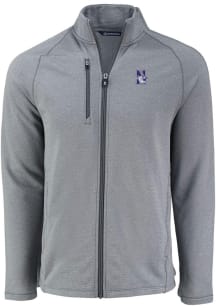 Mens Northwestern Wildcats Grey Cutter and Buck Pehastin Light Weight Jacket