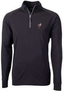 Cutter and Buck Ohio State Buckeyes Mens Black Adapt Stretch Long Sleeve 1/4 Zip Pullover
