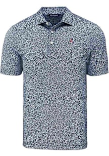 Cutter and Buck Arizona Wildcats Mens Navy Blue Pike Flora Short Sleeve Polo