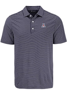 Cutter and Buck Arizona Wildcats Mens Navy Blue Forge Eco Fine Line Short Sleeve Polo