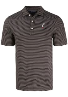 Cutter and Buck Cincinnati Bearcats Mens Black Forge Eco Fine Line Short Sleeve Polo