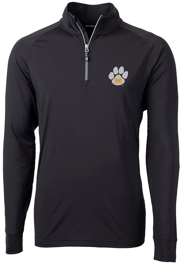 Cutter and Buck Missouri Tigers Mens Black Adapt Stretch Long Sleeve 1/4 Zip Pullover