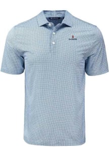 Mens Illinois Fighting Illini Navy Blue Cutter and Buck Pike Diamond Dot Short Sleeve Polo Shirt