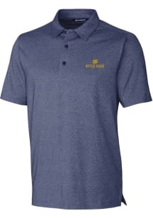Cutter and Buck Notre Dame Fighting Irish Mens Navy Blue Forge Heather Stretch Short Sleeve Polo