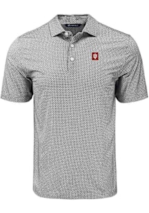 Cutter and Buck Indiana Hoosiers Mens Black Pike Diamond Dot Short Sleeve Polo