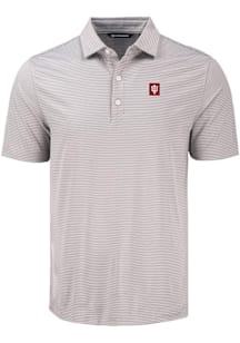 Cutter and Buck Indiana Hoosiers Mens Grey Forge Eco Fine Line Short Sleeve Polo