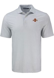 Cutter and Buck Iowa State Cyclones Mens Grey Pike Diamond Dot Short Sleeve Polo