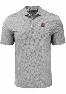 Mens Maryland Terrapins Black Cutter and Buck Pike Diamond Dot Short Sleeve Polo Shirt