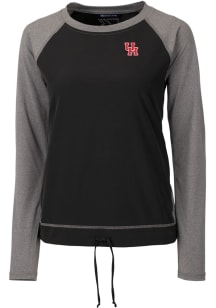 Cutter and Buck Houston Cougars Womens Black Response Lightweight Long Sleeve Pullover