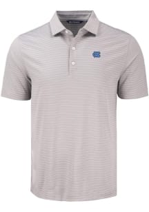 Cutter and Buck North Carolina Tar Heels Mens Grey Forge Eco Fine Line Short Sleeve Polo