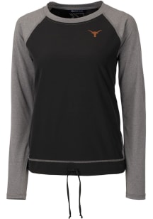 Cutter and Buck Texas Longhorns Womens Black Response Lightweight Long Sleeve Pullover