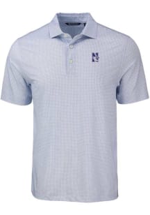 Mens Northwestern Wildcats Pink Cutter and Buck Pike Diamond Dot Short Sleeve Polo Shirt