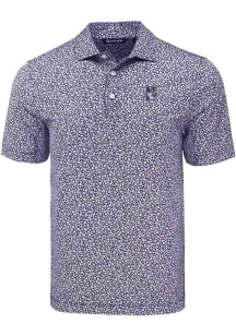 Mens Northwestern Wildcats Purple Cutter and Buck Pike Flora Short Sleeve Polo Shirt