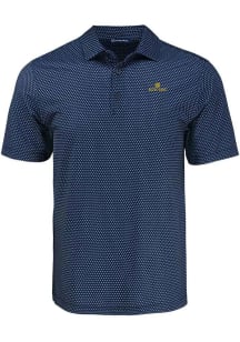 Cutter and Buck Notre Dame Fighting Irish Mens Navy Blue Pike Shadow Check Short Sleeve Polo