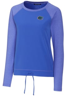 Cutter and Buck Florida Gators Womens Blue Response Lightweight Long Sleeve Pullover