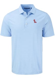 Cutter and Buck Ole Miss Rebels Mens Blue Forge Eco Fine Line Short Sleeve Polo