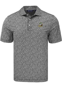 Mens Oregon Ducks Black Cutter and Buck Pike Flora Short Sleeve Polo Shirt