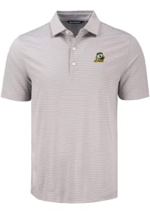 Mens Oregon Ducks Grey Cutter and Buck Forge Eco Fine Line Short Sleeve Polo Shirt