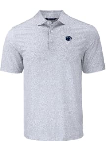 Mens Penn State Nittany Lions Grey Cutter and Buck Pike Flora Short Sleeve Polo Shirt