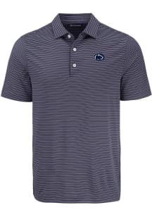 Mens Penn State Nittany Lions Navy Blue Cutter and Buck Forge Eco Fine Line Short Sleeve Polo Sh..