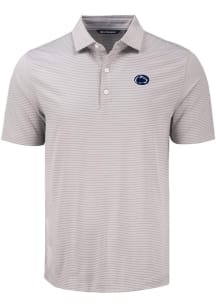 Mens Penn State Nittany Lions Grey Cutter and Buck Forge Eco Fine Line Short Sleeve Polo Shirt