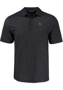 Cutter and Buck Texas State Bobcats Mens Black Pike Shadow Check Short Sleeve Polo