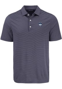 Cutter and Buck UConn Huskies Mens Navy Blue Forge Eco Fine Line Short Sleeve Polo