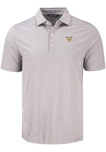 Cutter and Buck Vanderbilt Commodores Mens Grey Forge Eco Fine Line Short Sleeve Polo