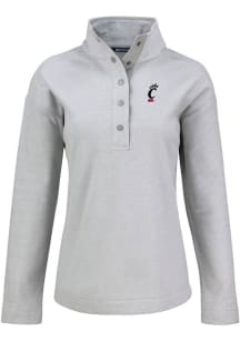Womens Cincinnati Bearcats Grey Cutter and Buck Hunts Point Qtr Zip