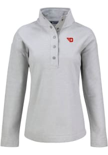 Cutter and Buck Dayton Flyers Womens Grey Hunts Point Qtr Zip