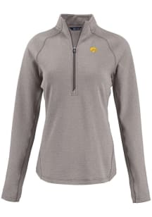 Cutter and Buck Iowa Hawkeyes Womens Grey Pehastin Qtr Zip