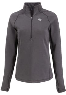 Womens K-State Wildcats Black Cutter and Buck Pehastin Qtr Zip