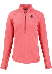 Womens Maryland Terrapins Red Cutter and Buck Pehastin Qtr Zip