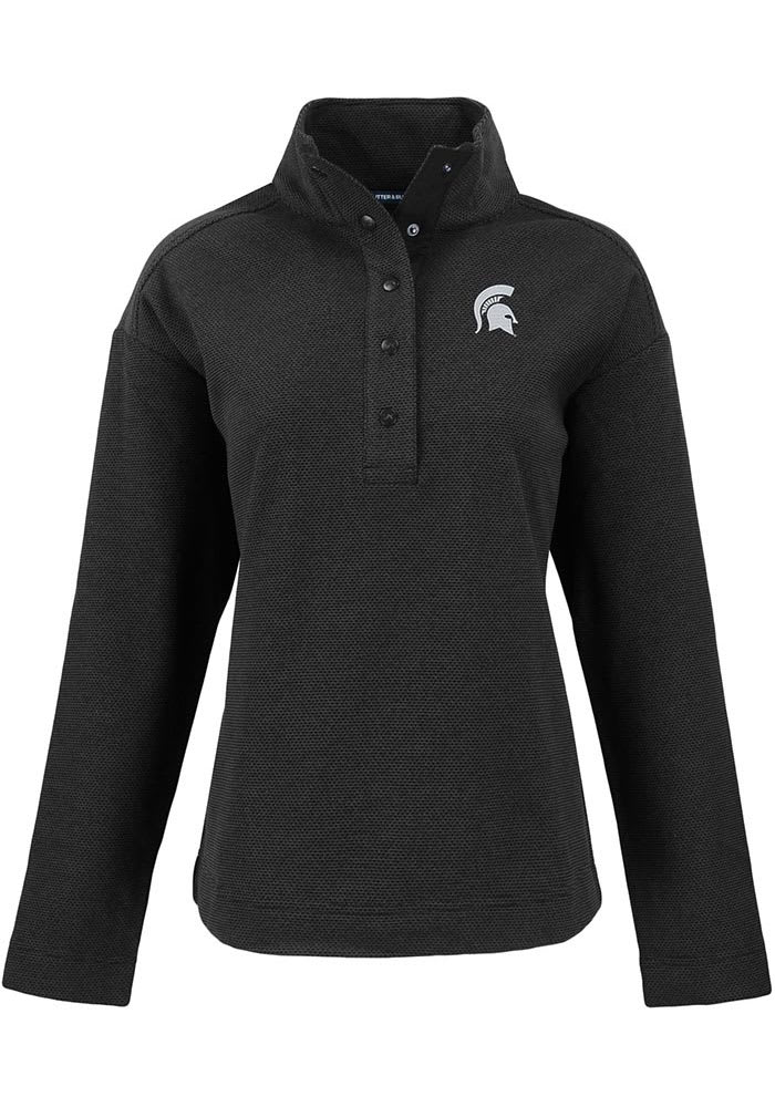 Michigan State Spartans Cutter and Buck Womens BLACK Hunts Point Long