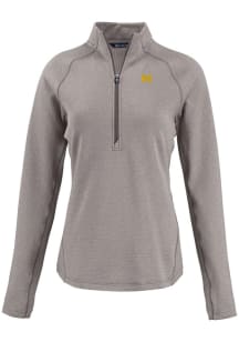 Womens Michigan Wolverines Grey Cutter and Buck Pehastin Qtr Zip