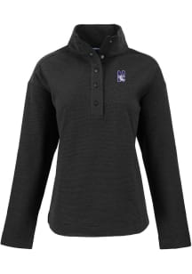 Womens Northwestern Wildcats Black Cutter and Buck Hunts Point Qtr Zip