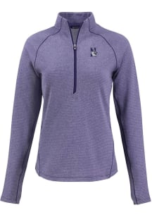 Womens Northwestern Wildcats Purple Cutter and Buck Pehastin Qtr Zip