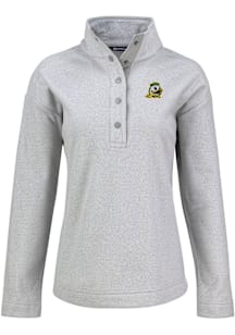 Cutter and Buck Oregon Ducks Womens Grey Hunts Point Qtr Zip