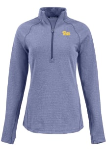 Womens Pitt Panthers Blue Cutter and Buck Pehastin Qtr Zip