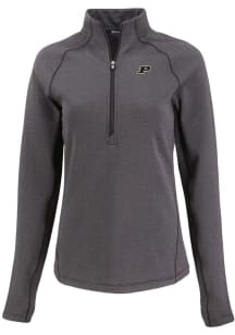 Cutter and Buck Purdue Boilermakers Womens Black Pehastin Qtr Zip