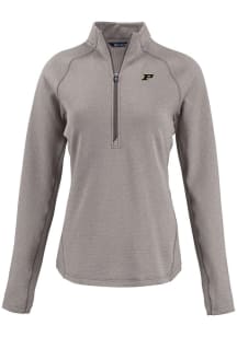 Cutter and Buck Purdue Boilermakers Womens Grey Pehastin Qtr Zip