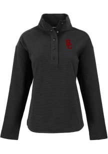 Womens USC Trojans Black Cutter and Buck Hunts Point Qtr Zip