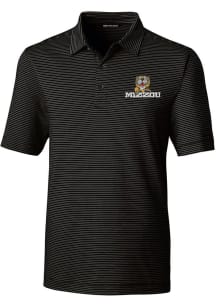 Cutter and Buck Missouri Tigers Mens Black Forge Pencil Stripe Short Sleeve Polo