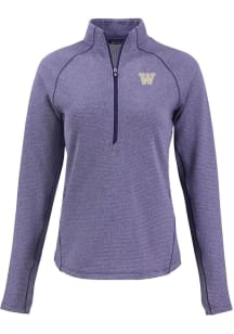 Womens Washington Huskies Purple Cutter and Buck Pehastin Qtr Zip