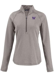 Cutter and Buck Washington Huskies Womens Grey Pehastin Qtr Zip