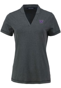 Cutter and Buck Washington Huskies Womens Black Forge Short Sleeve T-Shirt