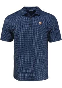 Cutter and Buck Houston Astros Navy Blue Shadow Check Big and Tall Polo