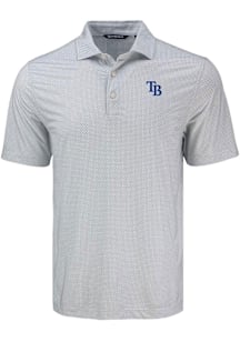 Cutter and Buck Tampa Bay Rays Grey Pike Diamond Dot Big and Tall Polo