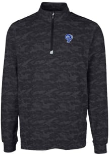 Cutter and Buck Los Angeles Rams Mens Black Traverse Big and Tall 1/4 Zip Pullover